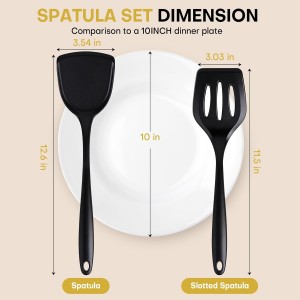 3 Pieces Silicone Spatula, Pacifier-Grade Silicone Spatulas Set Heat Resistant 600℉ for Food Safety, Premium Non-Stick Silicone Solid Turner BPA Free for Cooking, Enhances Cooking Comfort