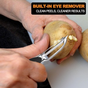 Potato Peeler Set, 2 Pack Y Peeler & Straight Peeler, Upgraded Ergonomic Easy-Grip Handle, Ultra Sharp Stainless Steel Vegetable Peelers for Carrots, Apples, Cucumbers