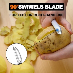 Potato Peeler Set, 2 Pack Y Peeler & Straight Peeler, Upgraded Ergonomic Easy-Grip Handle, Ultra Sharp Stainless Steel Vegetable Peelers for Carrots, Apples, Cucumbers