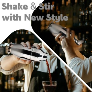 Penguin Cocktail Shaker, Bartender Shakers 17oz with Built-In Strainer, Unique Design Stainless Steel Martini Shaker Professional Bar Mixology Tool, Sliver Drink Mixer Bartending Essential