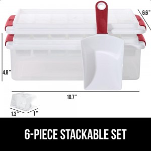 GORILLA GRIP Wine Opener, Red and Ice Cube Bin, Red Bundle