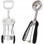 GORILLA GRIP Wine Opener, Black and Cookie Scoop, 44mm, Black Bundle