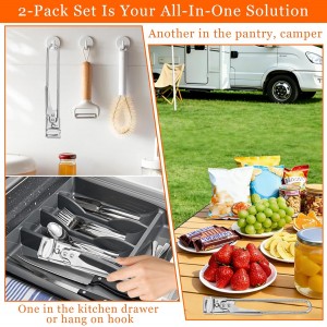 2PCS Jar Opener for Weak Hands,New Adjustable Multifunctional Stainless Steel Can Opener for Seniors,Arthritis Adjustable Jar Opener Upgrade Easy Grip Jar Lid Gripper Bottle Opener Kitchen Gadgets