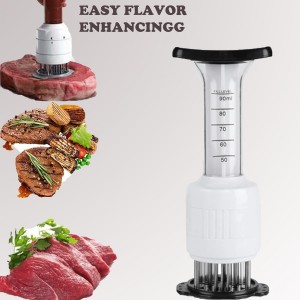 Stainless Steel Meat Injector - 1 Pack Seasoning Injector Marinade Injector for BBQ Turkey Chicken - Flavor Tenderizer Syringe for Poultry Cooking