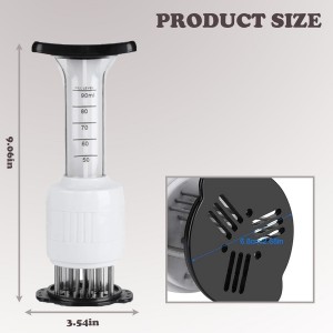 Stainless Steel Meat Injector - 1 Pack Seasoning Injector Marinade Injector for BBQ Turkey Chicken - Flavor Tenderizer Syringe for Poultry Cooking