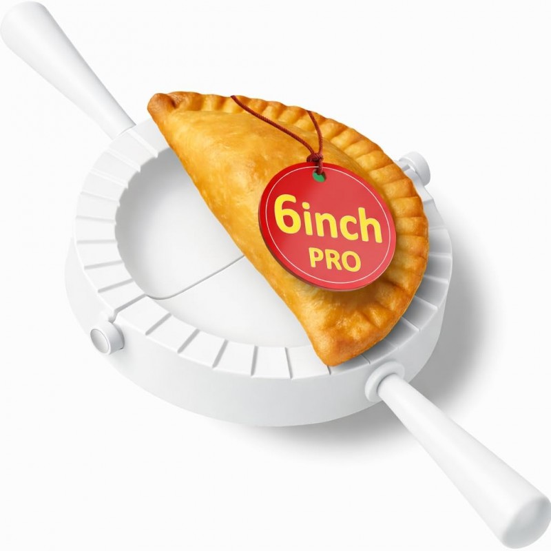 Empanada Maker Press 6 inch - Mold Ravioli Dumpling Tortilla Folder - Quesadilla - Empanadas, Pierogi, Samosa, Calzone, Momo Mold - Extra Large