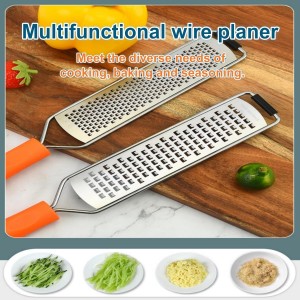 1Pcs Stainless Steel Lemon Zester & Cheese Grater – Razor-Sharp Multi-Purpose Grater for Citrus, Parmesan, Garlic & More, Non-Slip Grip, Safety Cover & Dishwasher Safe