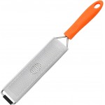 1Pcs Stainless Steel Lemon Zester & Cheese Grater – Razor-Sharp Multi-Purpose Grater for Citrus, Parmesan, Garlic & More, Non-Slip Grip, Safety Cover & Dishwasher Safe