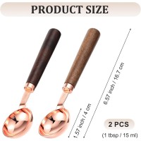2Pcs Coffee Scoop for Ground Coffee, 6.57 Inch Coffees Scoop 1 Tablespoon, Wooden Handle Measuring Spoon for Ground Coffees & Tea