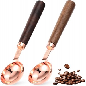 2Pcs Coffee Scoop for Ground Coffee, 6.57 Inch Coffees Scoop 1 Tablespoon, Wooden Handle Measuring Spoon for Ground Coffees & Tea