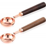 2Pcs Coffee Scoop for Ground Coffee, 6.57 Inch Coffees Scoop 1 Tablespoon, Wooden Handle Measuring Spoon for Ground Coffees & Tea