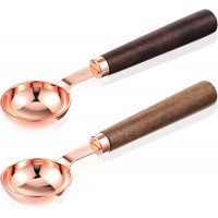 2Pcs Coffee Scoop for Ground Coffee, 6.57 Inch Coffees Scoop 1 Tablespoon, Wooden Handle Measuring Spoon for Ground Coffees & Tea