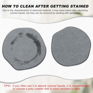 Azhou 6Pcs Absorbent Diatomaceous Earth Coasters Set with Holder - 4 Inch Quick-Dry Stone Coasters with Scratch-Resistant Surface & Velvet Base, Reusable Home Decor for Coffee Bar, Office Desk