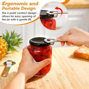 2 Pack Jar Opener, Stainless Steel Jar Lid Openers for Weak Hands and Seniors, Easy Grip Metal Canning Bottle Opening, Kitchen Tool Gifts for Older, Women (Silver)