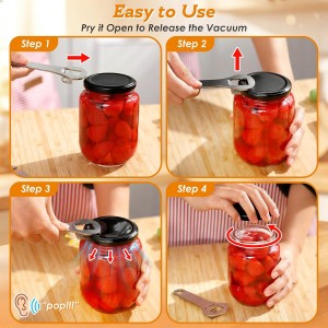 2 Pack Jar Opener, Stainless Steel Jar Lid Openers for Weak Hands and Seniors, Easy Grip Metal Canning Bottle Opening, Kitchen Tool Gifts for Older, Women (Silver)