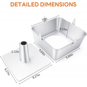 Hitter 18 Cup Angel Food Cake Pan, 10-inch Anodized Aluminum Square Tube Cake Pan with Cooling Feet & Nonstick Coating Perfect for Angel, Chiffon & Pound Cake