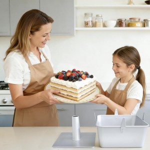 Hitter 18 Cup Angel Food Cake Pan, 10-inch Anodized Aluminum Square Tube Cake Pan with Cooling Feet & Nonstick Coating Perfect for Angel, Chiffon & Pound Cake