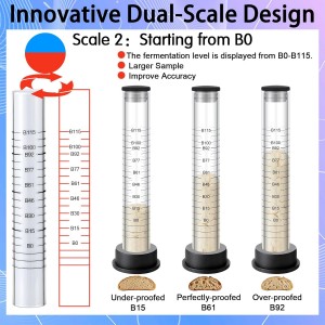 Yungyan Sourdough Aliquot Jar Kit Fermentation Tracker Sourdough Starter Tube Baking Supplies with Graduated Glass Tube Silicone Stopper Pump Cleaning Brush for Bread Proof Baking(Black)