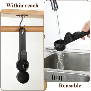 Coffee Scoop & Funnel for Reusable Refillable Coffee Pods Scoop with Funnel for Ground Coffees Mess-Free Measuring Spoon 2 Tablespoon Capacity Scooper Tea without Spilling with a Brush