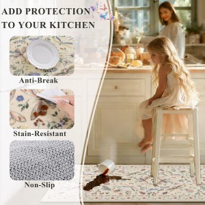 Ileading Kitchen Rugs Sets of 2, Non Slip Washable Kitchen Mats for Floor, Stain Resistant Farmhouse Floor Mat Carpet Runner for Kitchen Sink Office Laundry Hallway, Beige 20