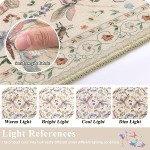 Ileading Kitchen Rugs Sets of 2, Non Slip Washable Kitchen Mats for Floor, Stain Resistant Farmhouse Floor Mat Carpet Runner for Kitchen Sink Office Laundry Hallway, Beige 20