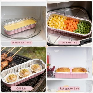 30 Pack Mini Loaf Cake Pan with Lids and Spoons, 6.8oz Small Disposable Aluminum Cake Tin Foil Pans, Rectangular Mini Loaf Bread Pans with Lids for Baking,Party,Picnics,Holidays (Pink)