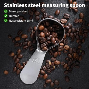 2PCS 30ml Stainless Steel Coffee Scoop, 2 Tablespoon Measuring Spoons, Coffee Scooper for Ground Coffees, Suger, Bean, Tea, Flour, Short Handle, Dishwasher Safe