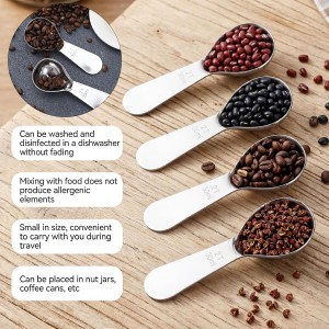 2PCS 30ml Stainless Steel Coffee Scoop, 2 Tablespoon Measuring Spoons, Coffee Scooper for Ground Coffees, Suger, Bean, Tea, Flour, Short Handle, Dishwasher Safe