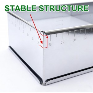 Adjustable Rectangle Mousse Cake Ring Mold,Large Square Springform Stainless Steel Baking Mould,Tiramisu Frame Big Size ，Heavy Duty Baking Accessories