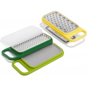 Joseph Joseph Multi-Grate & Store Cheese Grater & Zester Set, 3-in-1 Box Grater with Food Storage Container