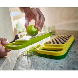 Joseph Joseph Multi-Grate & Store Cheese Grater & Zester Set, 3-in-1 Box Grater with Food Storage Container