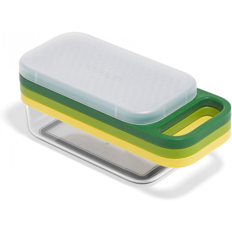 Joseph Joseph Multi-Grate & Store Cheese Grater & Zester Set, 3-in-1 Box Grater with Food Storage Container