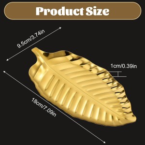 Leaf Spoon Rest for Kitchen Counter, 7.09Inch Leaf Shaped Spoon Holder, Elegant Trinket Dish, Stainless Steel Utensil Rack for Living Room, Bathroom, and Nightstand Decor Jewelry Storage