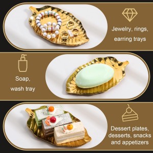 Leaf Spoon Rest for Kitchen Counter, 7.09Inch Leaf Shaped Spoon Holder, Elegant Trinket Dish, Stainless Steel Utensil Rack for Living Room, Bathroom, and Nightstand Decor Jewelry Storage