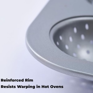 Metal Sub Roll & Hoagie Roll Baking Pan 12 inch, 3-Slot Perforated French Bread & Mini Baguette Pan, Nonstick Carbon Steel Bread Baking Tray for Homemade Subs & Sandwich Rolls