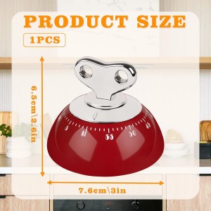 Mechanical Kitchen Timer, Magnetic Wind Up Analog Timer with Loud Alarm Sound for Cooking, Baking, Classic Retro Design, No Battery Needed