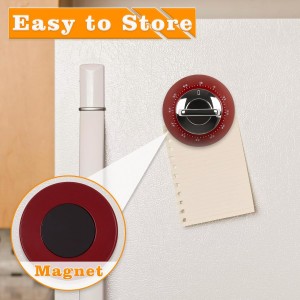 Mechanical Kitchen Timer, Magnetic Wind Up Analog Timer with Loud Alarm Sound for Cooking, Baking, Classic Retro Design, No Battery Needed