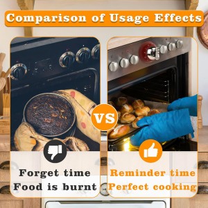 Mechanical Kitchen Timer, Magnetic Wind Up Analog Timer with Loud Alarm Sound for Cooking, Baking, Classic Retro Design, No Battery Needed