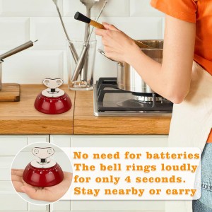 Mechanical Kitchen Timer, Magnetic Wind Up Analog Timer with Loud Alarm Sound for Cooking, Baking, Classic Retro Design, No Battery Needed