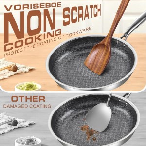 12 Piece Wooden Spoons for Cooking, Natural Teak Wooden Utensils Set, Nan-Scratch Wood Cooking Utensils Set with Hooks, Durable Heat Resistant Wood Kitchen Tool for Nonstick Cookware