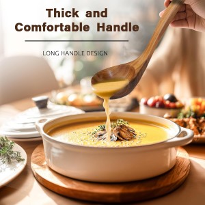 12 Piece Wooden Spoons for Cooking, Natural Teak Wooden Utensils Set, Nan-Scratch Wood Cooking Utensils Set with Hooks, Durable Heat Resistant Wood Kitchen Tool for Nonstick Cookware