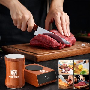 Rolling Knife Sharpener Kit with Diamond & Ceramic Discs, Magnetic Angle Guide 15° 20°, Professional Kitchen Knife Sharpener System, Manual Knife Sharpening Tool for Chef Knives Kitchen Gadgets