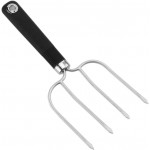 STOBAZA 2PCS Stainless Steel Turkey Lifters with Four Prongs for Barbecue Roasting Heavy Duty Meat Carving Forks Cooking Tools with Hanging Design