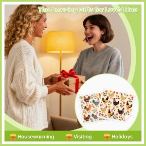 Swedish Dishcloths for Kitchen, 5 Pack Funny Chicken Reusable Paper Towels with 3 Hooks, Washable Dish Cloth Set, Absorbent Cleaning Cloth for Washing Dishes Housewarming Gifts for Friend