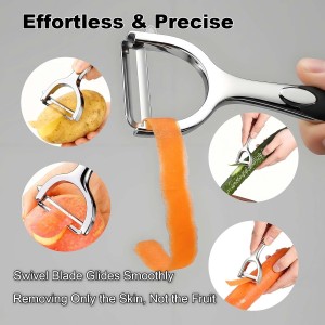 Premium Vegetable Peelers with Swivel Blade - Ultra Sharp 420 Stainless Steel Potato Apple Peeler, Ergonomic Handle & Potato Eye Remover, Dishwasher Safe