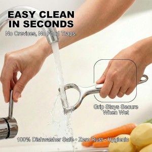 Premium Vegetable Peelers with Swivel Blade - Ultra Sharp 420 Stainless Steel Potato Apple Peeler, Ergonomic Handle & Potato Eye Remover, Dishwasher Safe