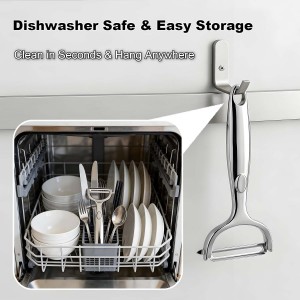 Premium Vegetable Peelers with Swivel Blade - Ultra Sharp 420 Stainless Steel Potato Apple Peeler, Ergonomic Handle & Potato Eye Remover, Dishwasher Safe