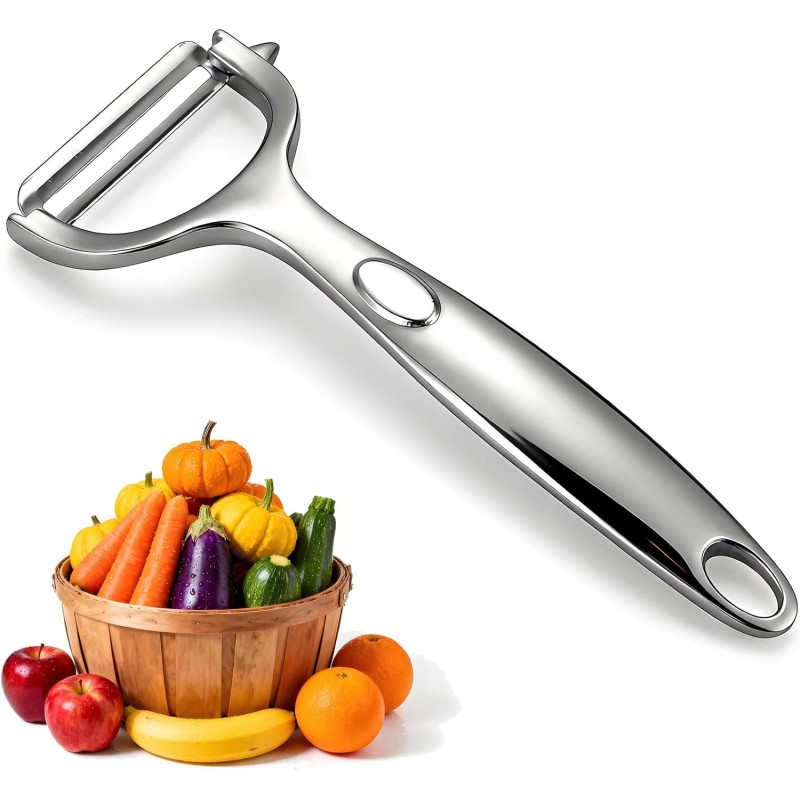 Premium Vegetable Peelers with Swivel Blade - Ultra Sharp 420 Stainless Steel Potato Apple Peeler, Ergonomic Handle & Potato Eye Remover, Dishwasher Safe