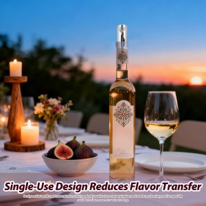 30-Pack Disposable Wine Pouring Discs, 3-Inch Individually Wrapped Anti-Drip Liquor Pour Spouts for Wine & Spirit Bottles, Single-Use Design Prevents Flavor Transfer