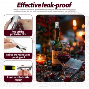 30-Pack Disposable Wine Pouring Discs, 3-Inch Individually Wrapped Anti-Drip Liquor Pour Spouts for Wine & Spirit Bottles, Single-Use Design Prevents Flavor Transfer